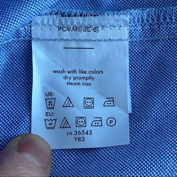 Van Heusen Solid Oxford Button Down Regular Fit Wrinkle Free Shirt - Picture 8 of 12